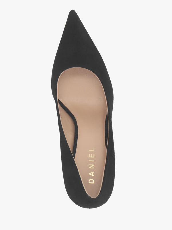 Enjoy Black Suede High Heel Court Shoes