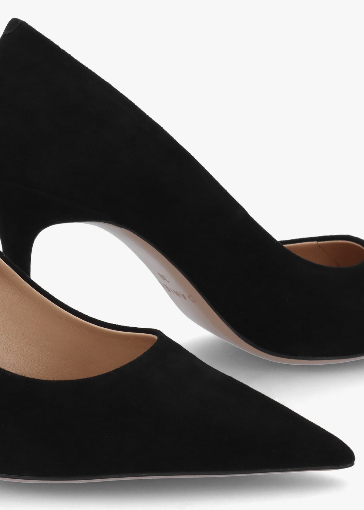 Enjoy Black Suede High Heel Court Shoes