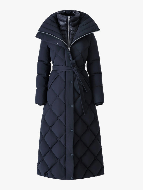 LAURELLA 2-In-1 Light Down Black Belted Coat