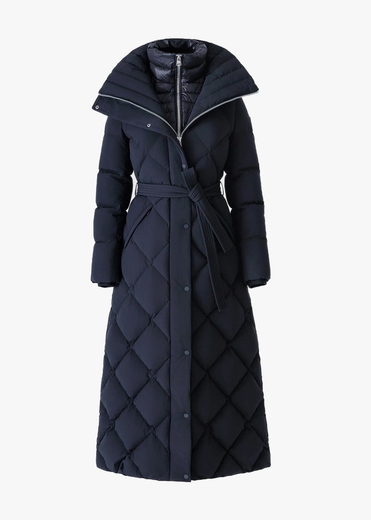 LAURELLA 2-In-1 Light Down Black Belted Coat