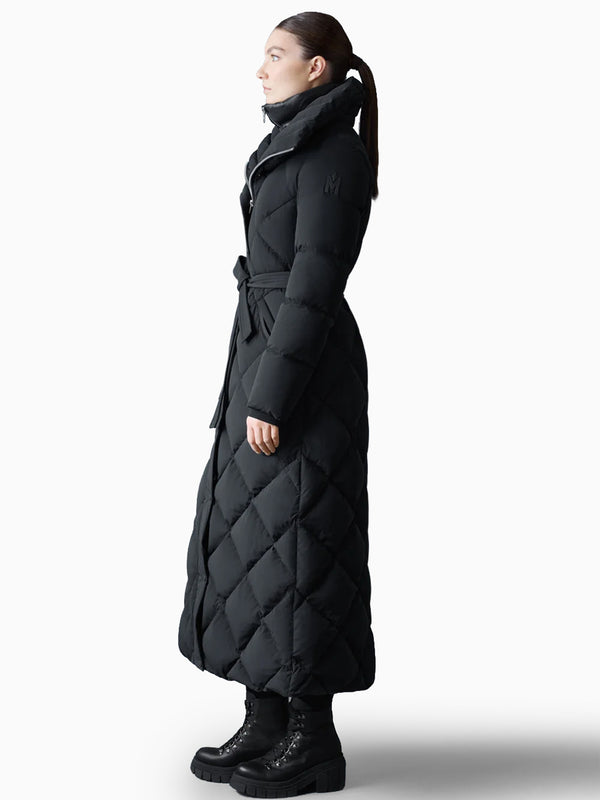 LAURELLA 2-In-1 Light Down Black Belted Coat