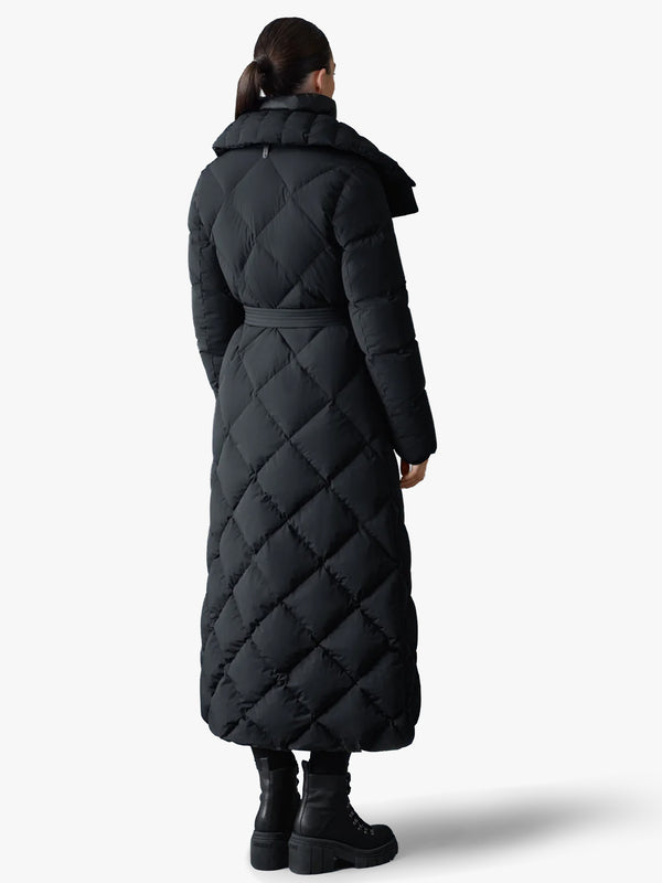 LAURELLA 2-In-1 Light Down Black Belted Coat