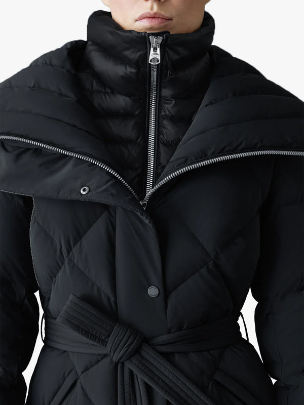 LAURELLA 2-In-1 Light Down Black Belted Coat