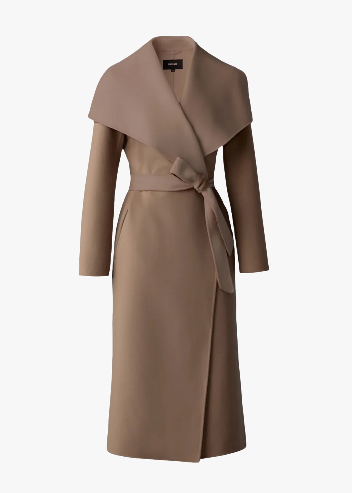 MAI-CN Double-Face Light Camel Wool Wrap Longline Coat