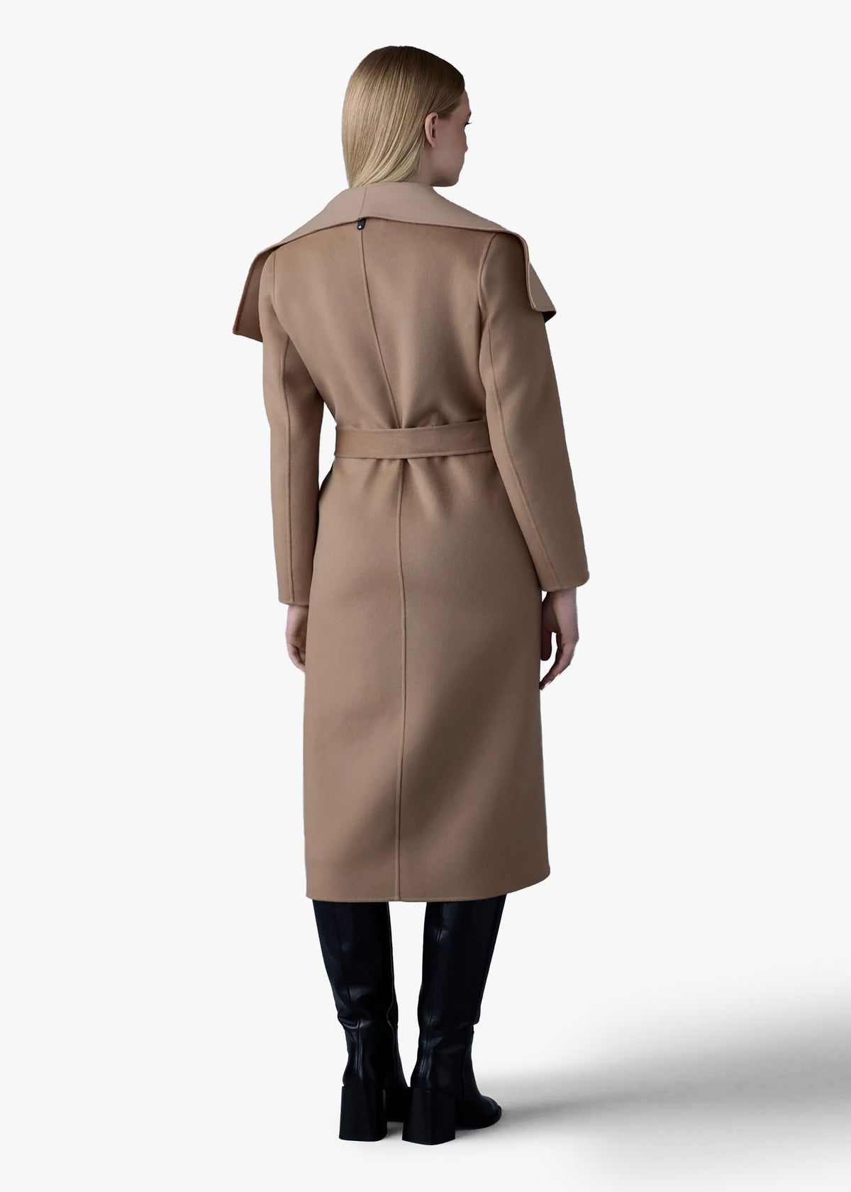MAI-CN Double-Face Light Camel Wool Wrap Longline Coat