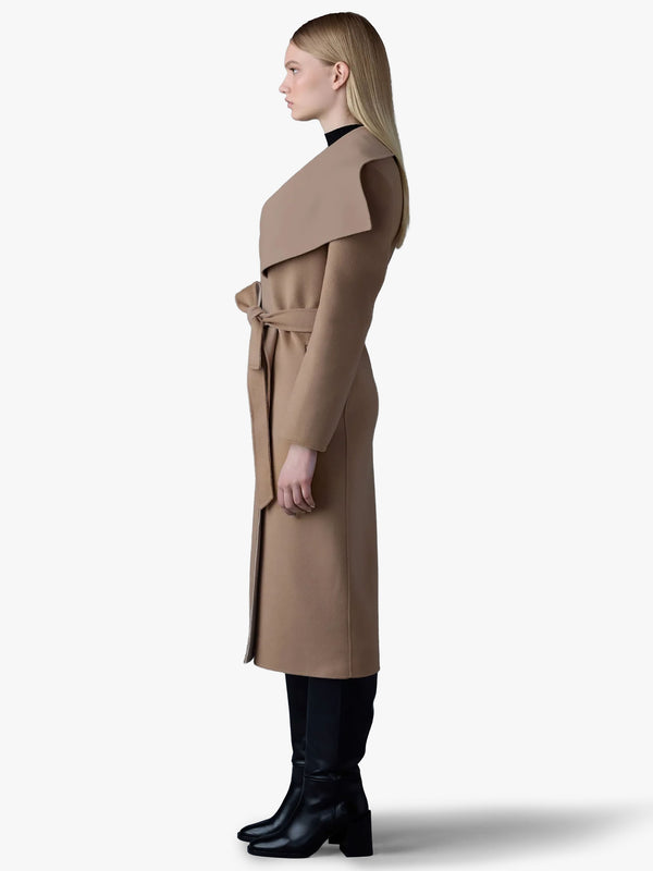 MAI-CN Double-Face Light Camel Wool Wrap Longline Coat