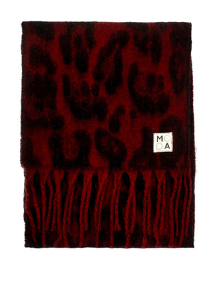 Diana Burgundy Leopard Print Scarf