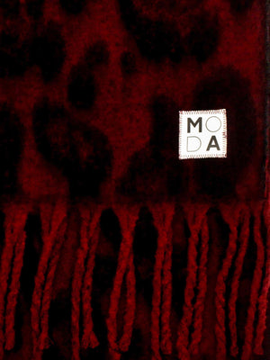 Diana Burgundy Leopard Print Scarf