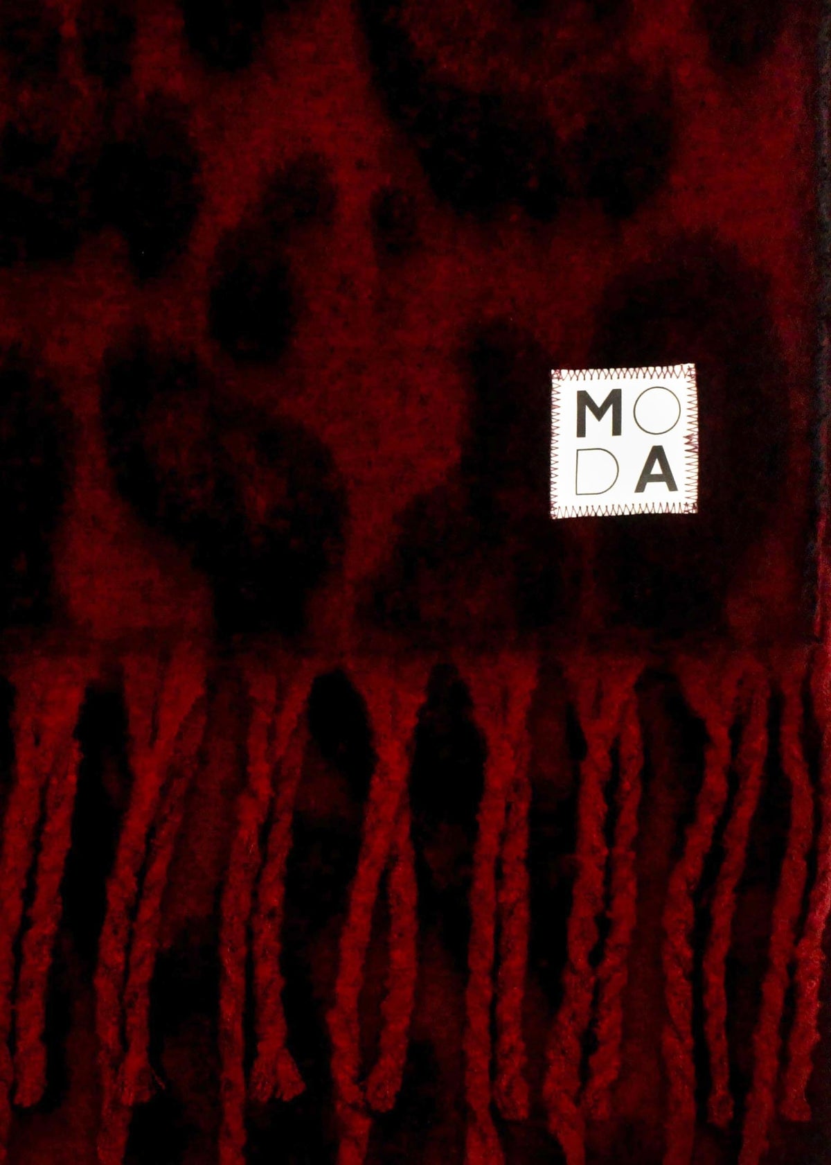 Diana Burgundy Leopard Print Scarf