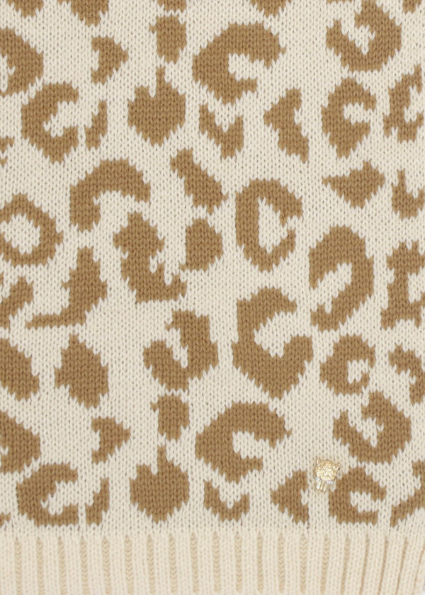 Cleo Beige Leopard Print Scarf