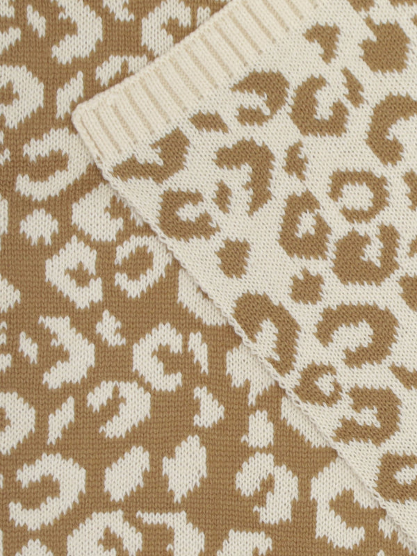 Cleo Beige Leopard Print Scarf