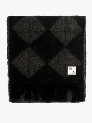 Milana Black Argyle Print Scarf