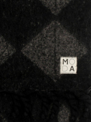 Milana Black Argyle Print Scarf