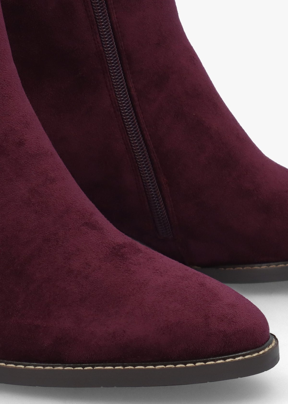Pacina Burgundy Buckle Strap Block Heel Ankle Boots