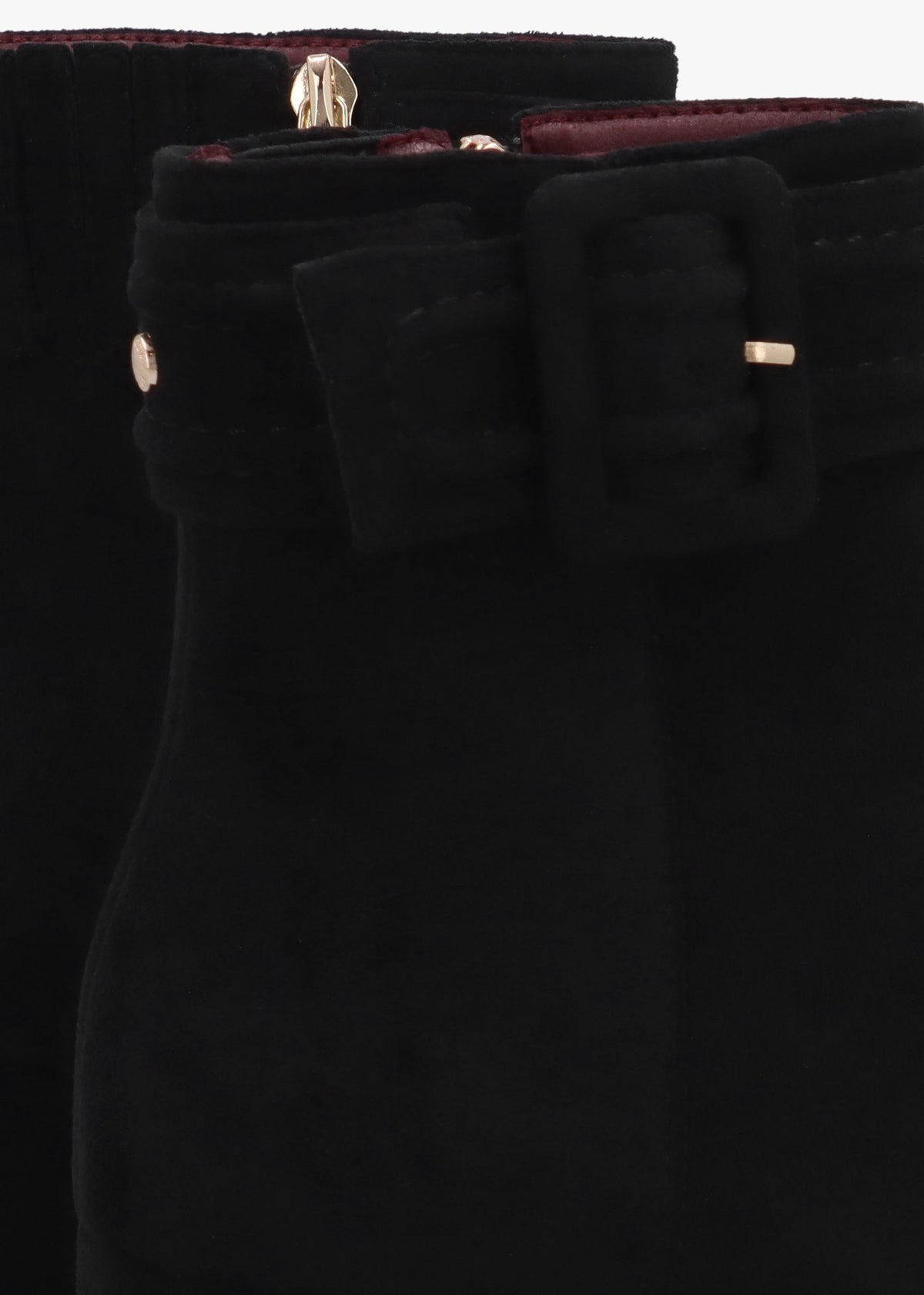 Pacina Black Buckle Strap Block Heel Ankle Boots