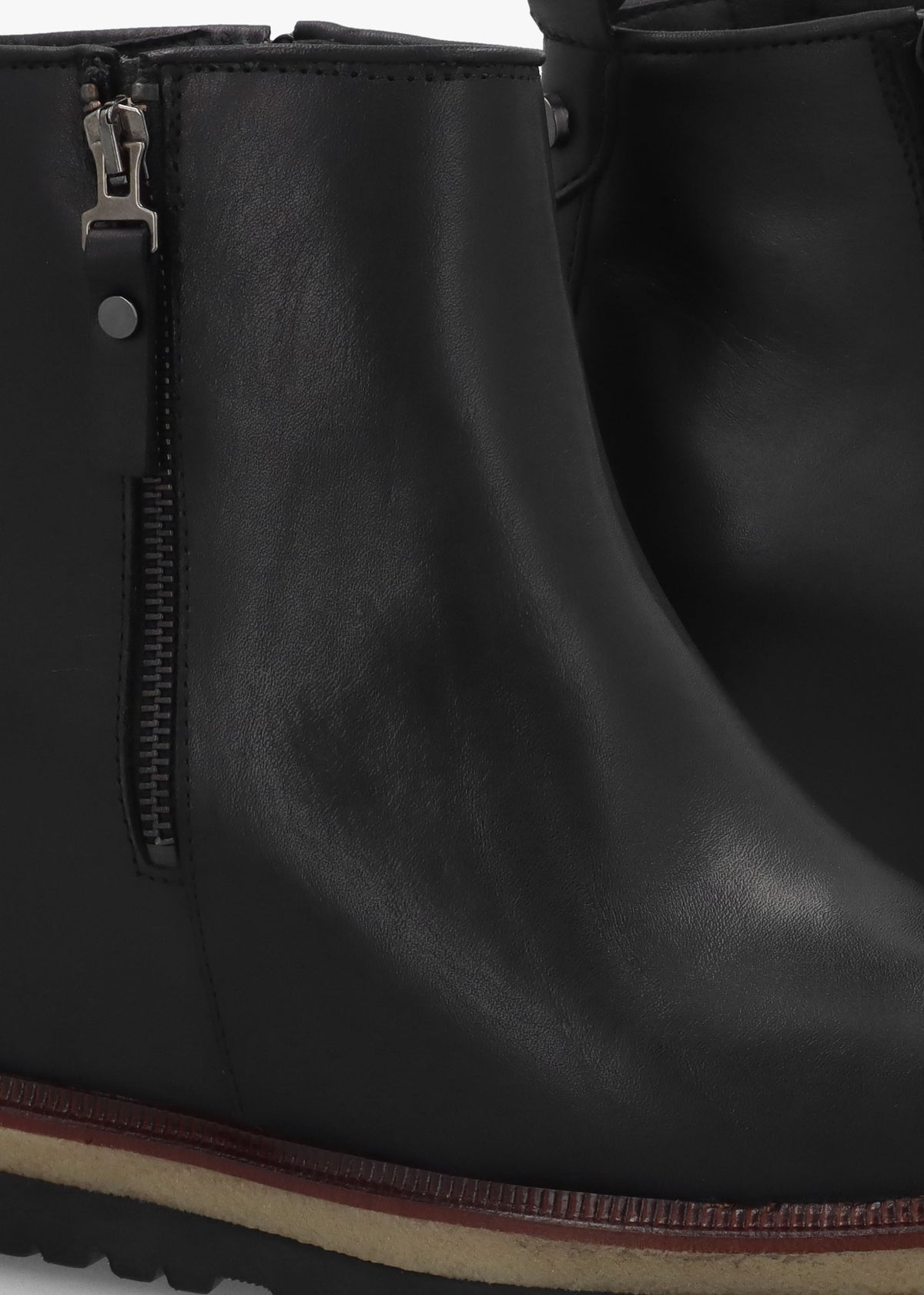 Alwed Black Leather Wedge Ankle Boots