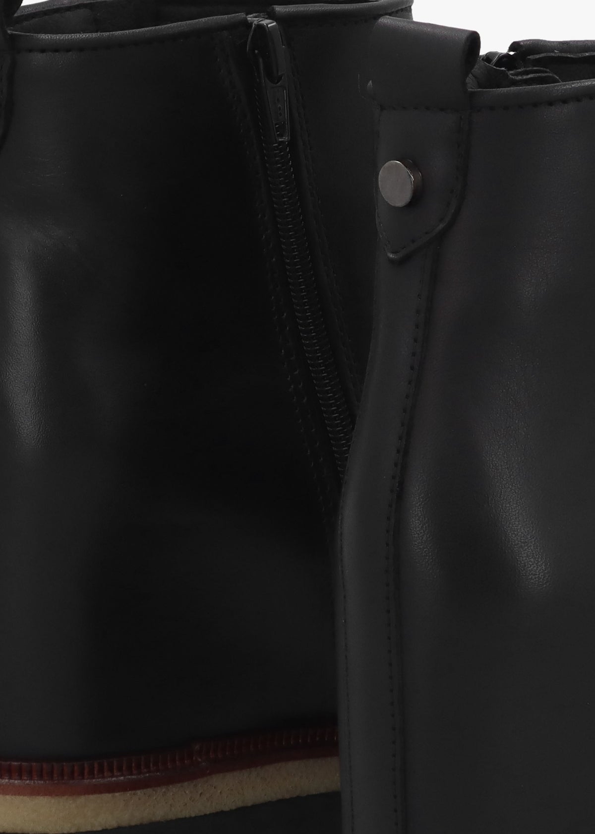 Alwed Black Leather Wedge Ankle Boots