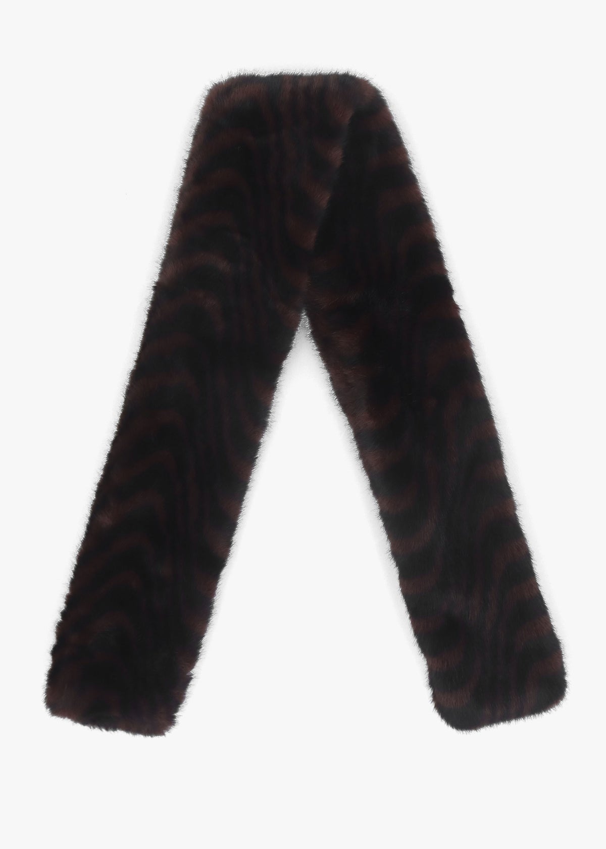 Furry Black & Brown Swirl Faux Fur Collar