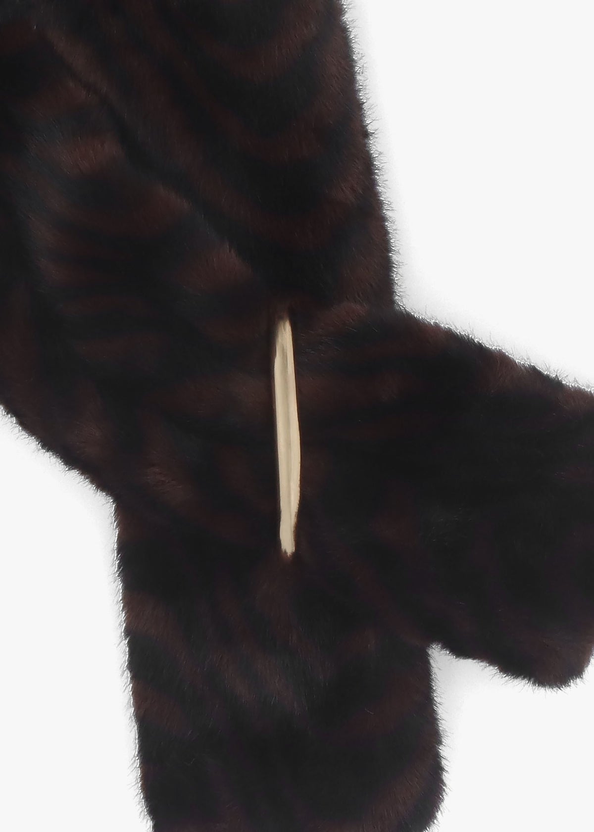 Furry Black & Brown Swirl Faux Fur Collar