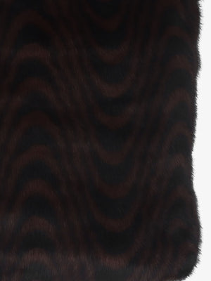 Large Furry Black & Brown Swirl Faux Fur Shoulder Bag