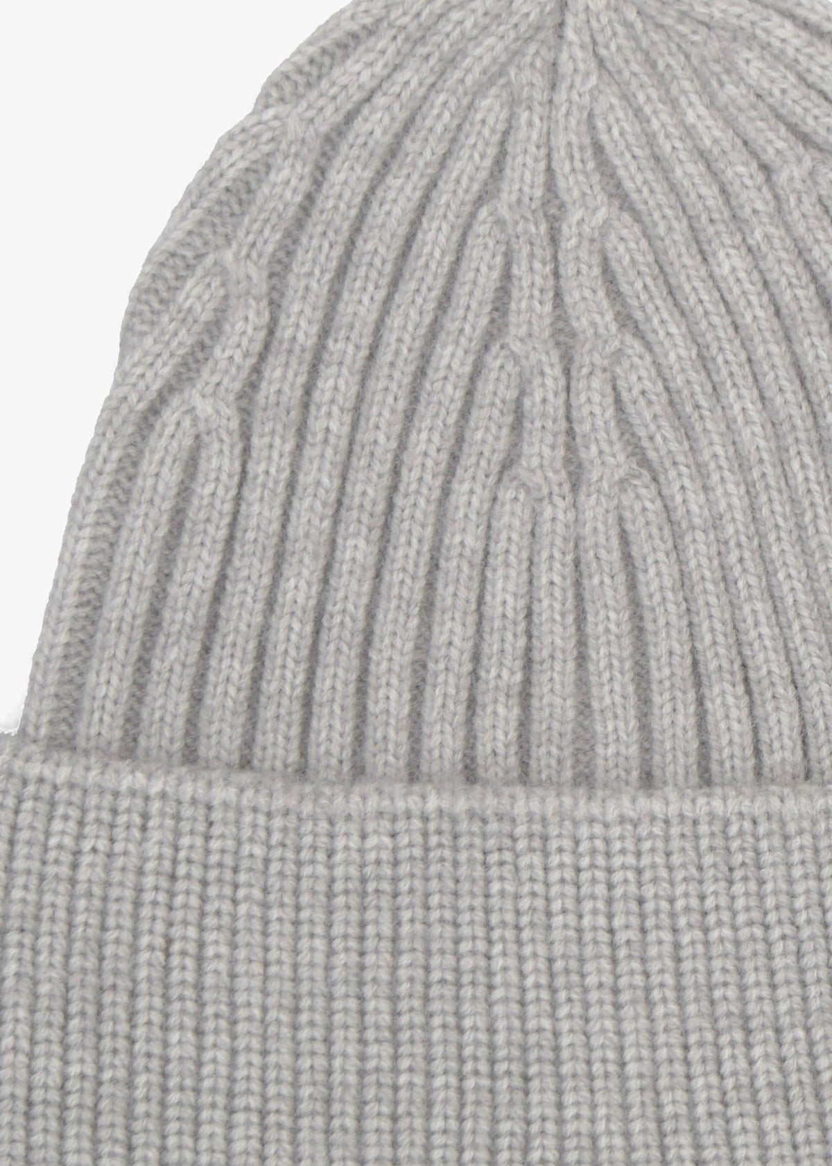 Light Grey Ribbed Beanie Hat