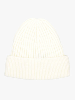 Cream Ribbed Beanie Hat