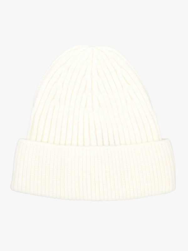 Cream Ribbed Beanie Hat