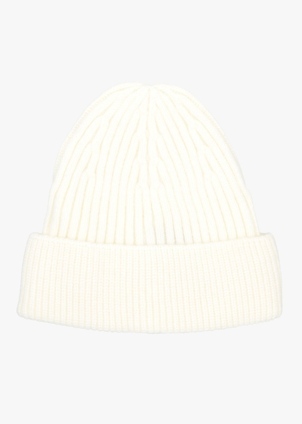 Cream Ribbed Beanie Hat