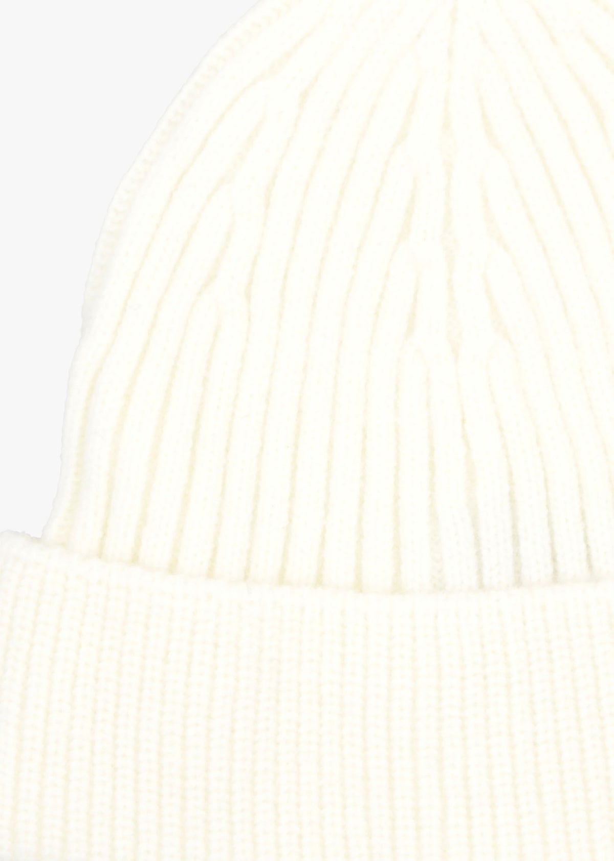 Cream Ribbed Beanie Hat