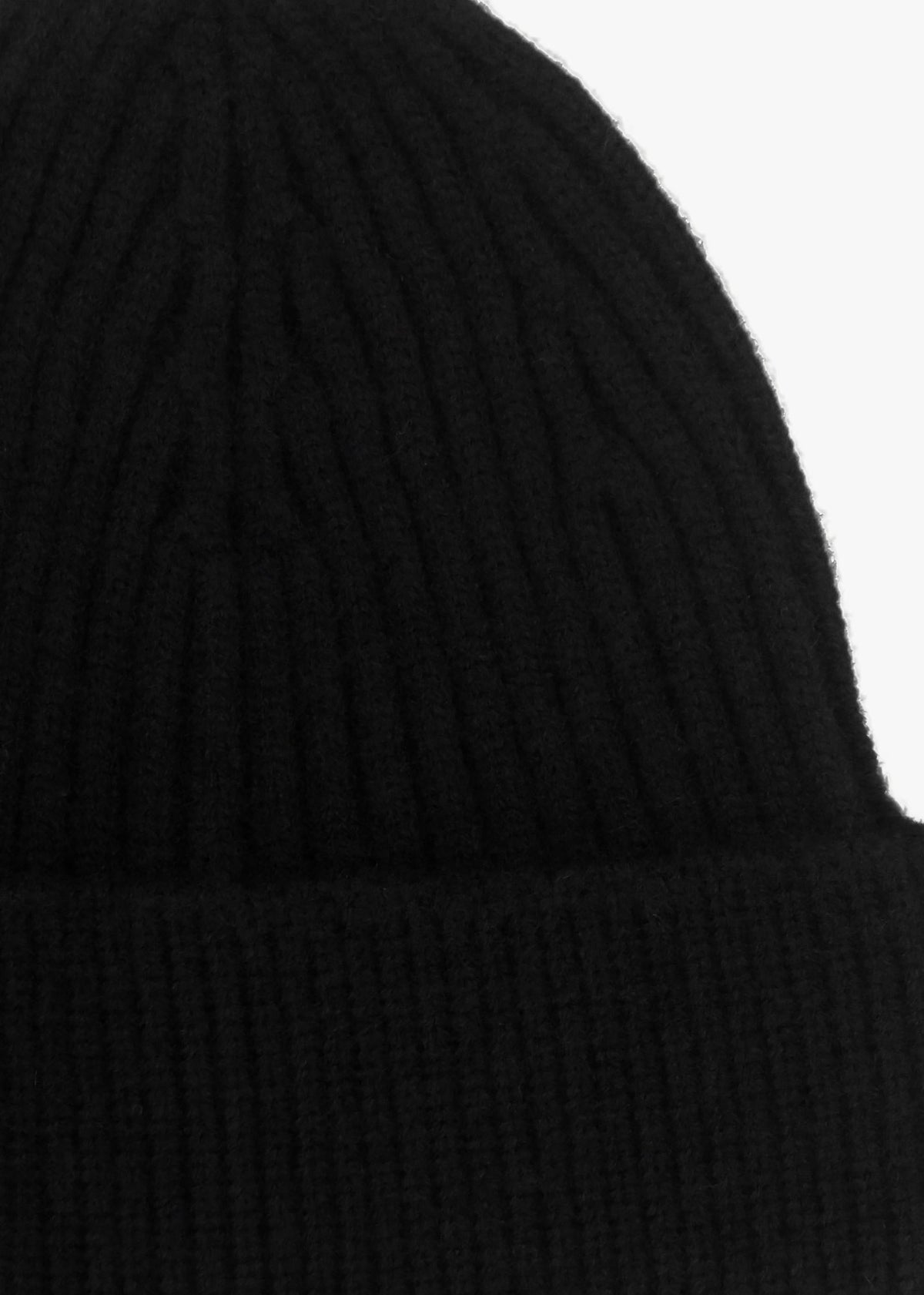 Black Ribbed Beanie Hat