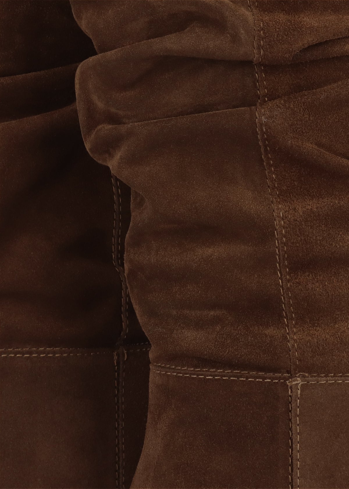 Alysee Brown Suede Rouched Block Heel Calf Boots