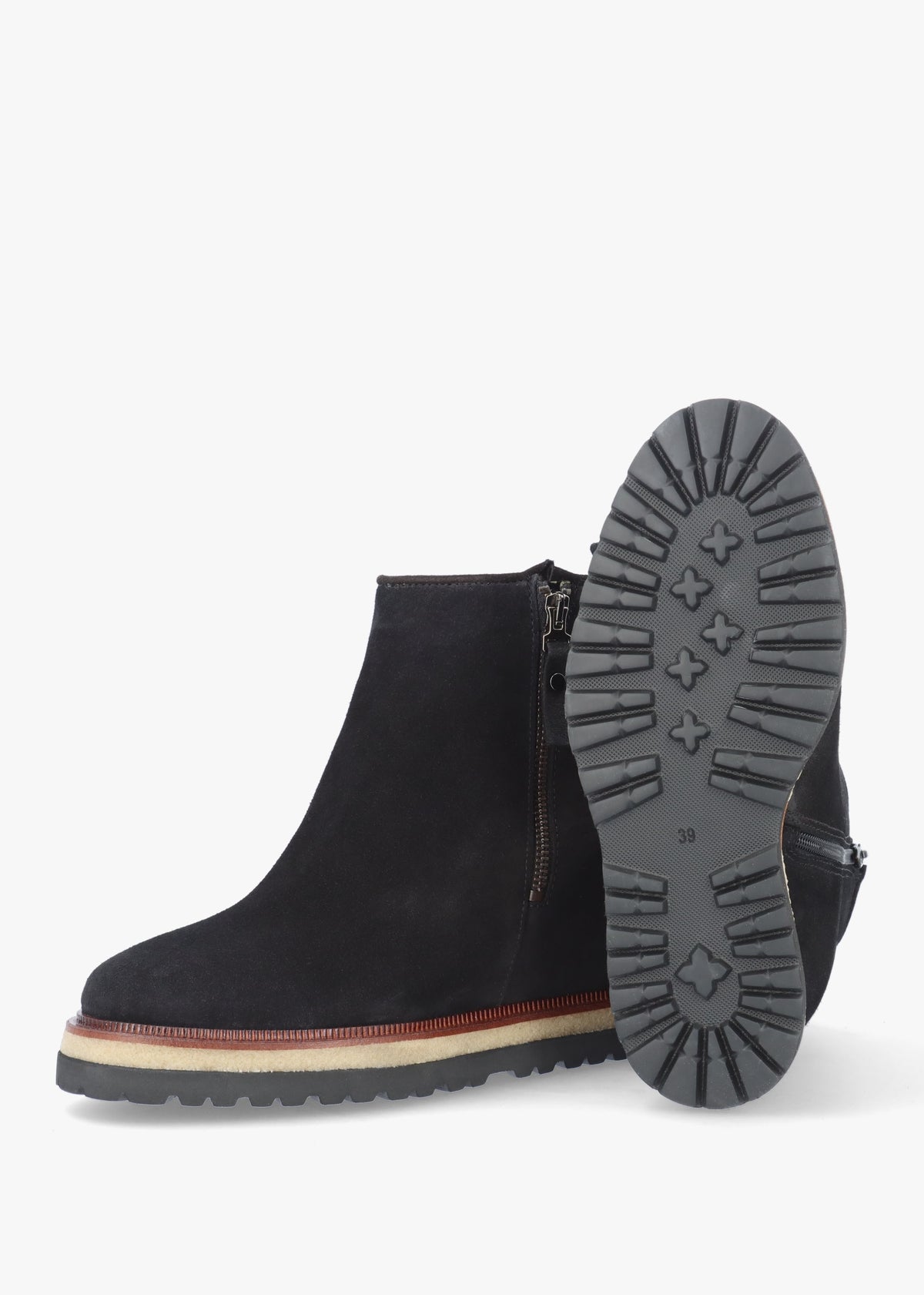 Alwed Black Suede Wedge Ankle Boots