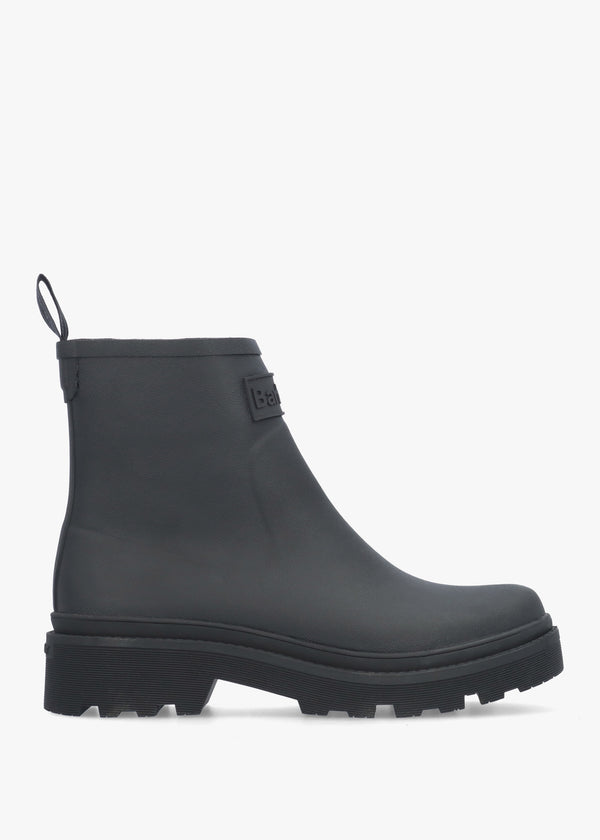 Layla Black Rubber Short Wellington Boots