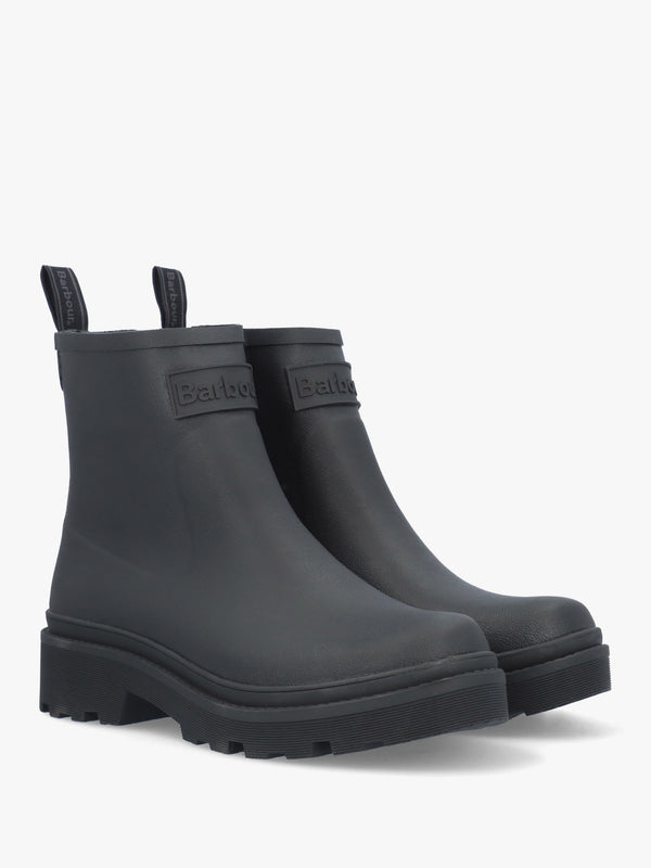 Layla Black Rubber Short Wellington Boots