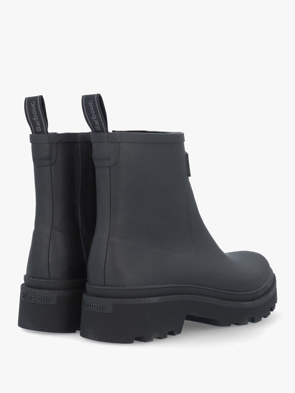 Layla Black Rubber Short Wellington Boots