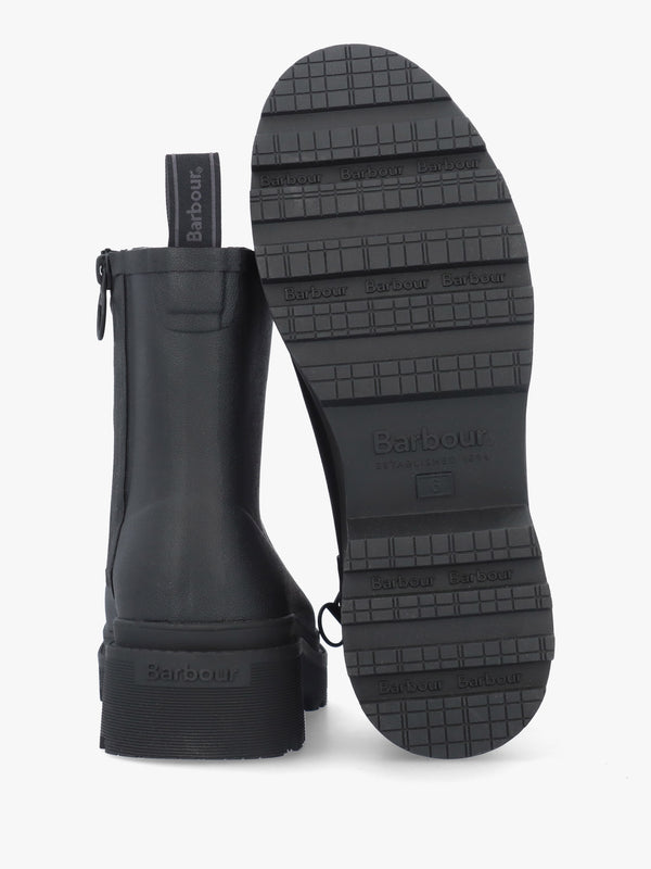 Layla Black Rubber Short Wellington Boots
