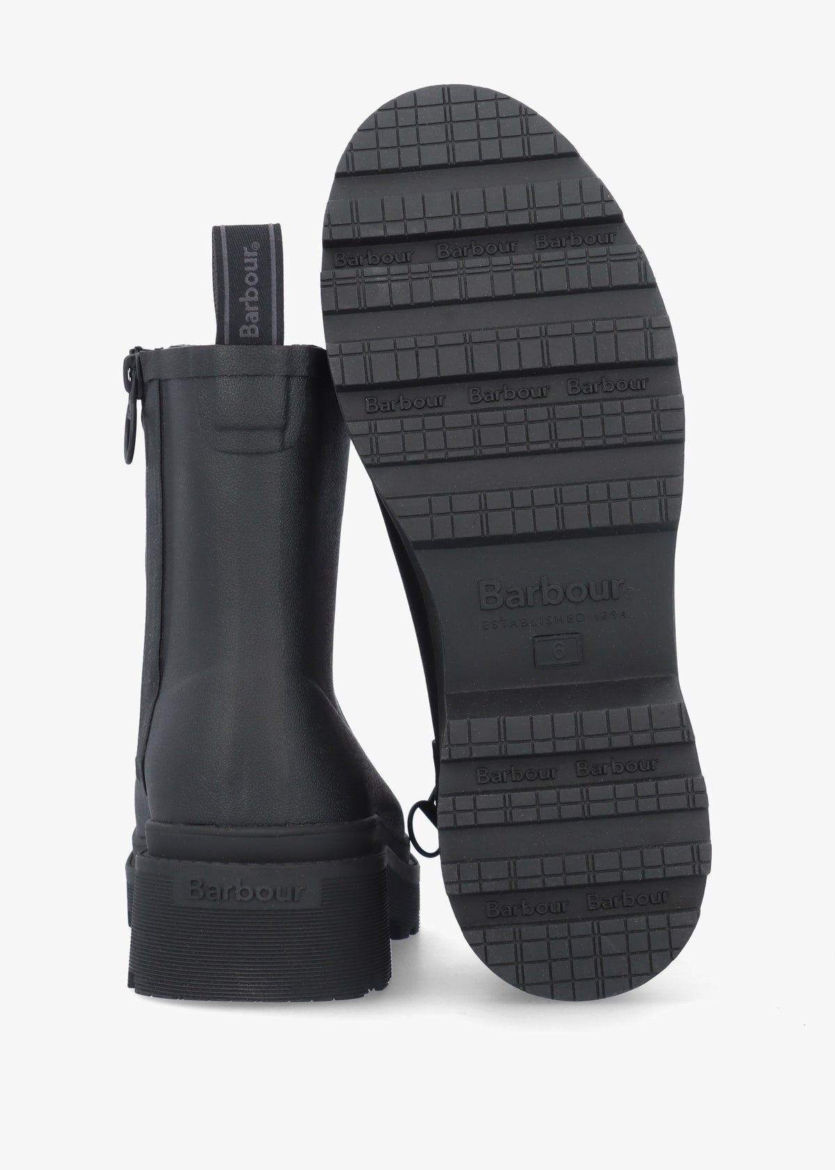 Layla Black Rubber Short Wellington Boots