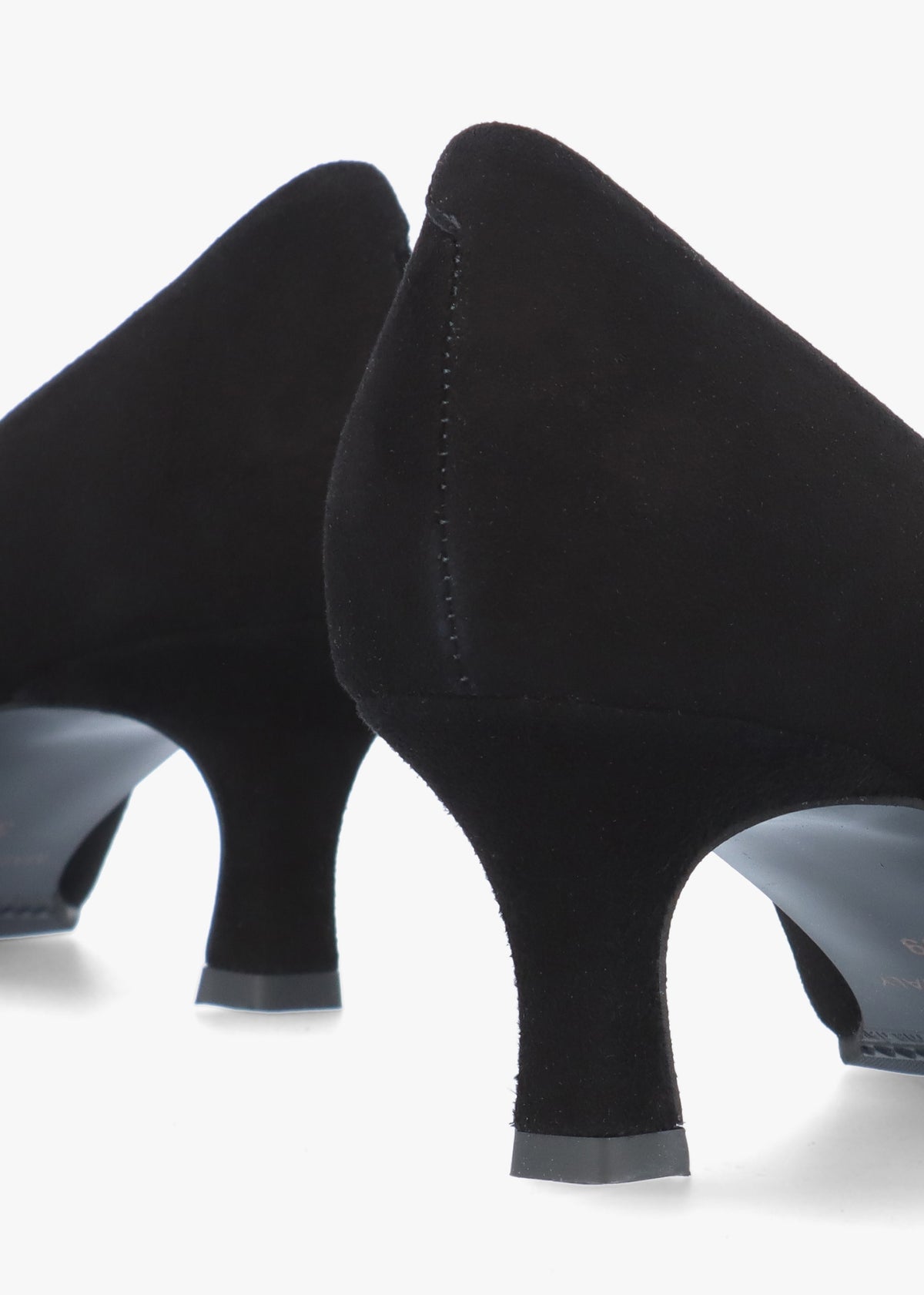 Amira Black Suede Kitten Heel Court Shoes
