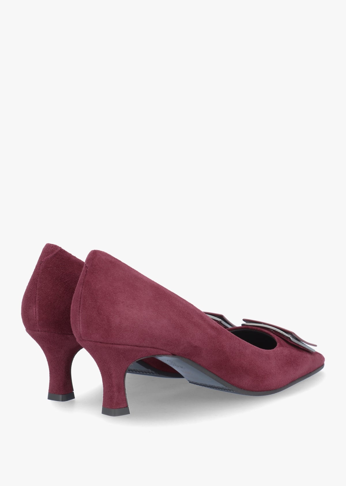 Amira Burgundy Suede Kitten Heel Court Shoes