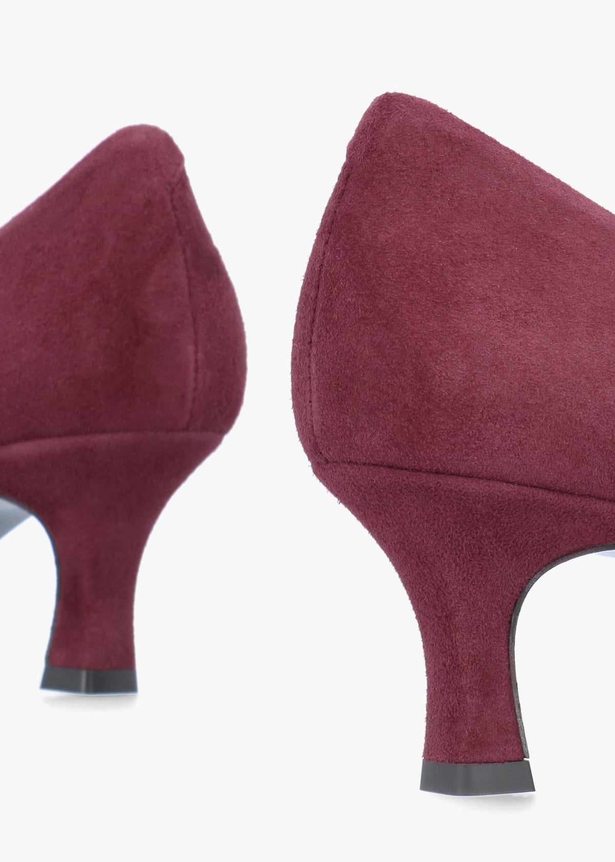 Amira Burgundy Suede Kitten Heel Court Shoes