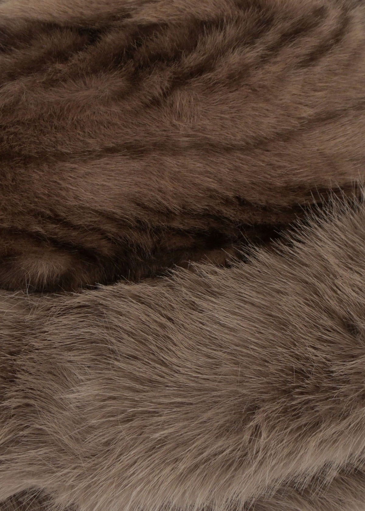 Furry Trim Brown Feather Stripe Faux Fur Bucket Hat