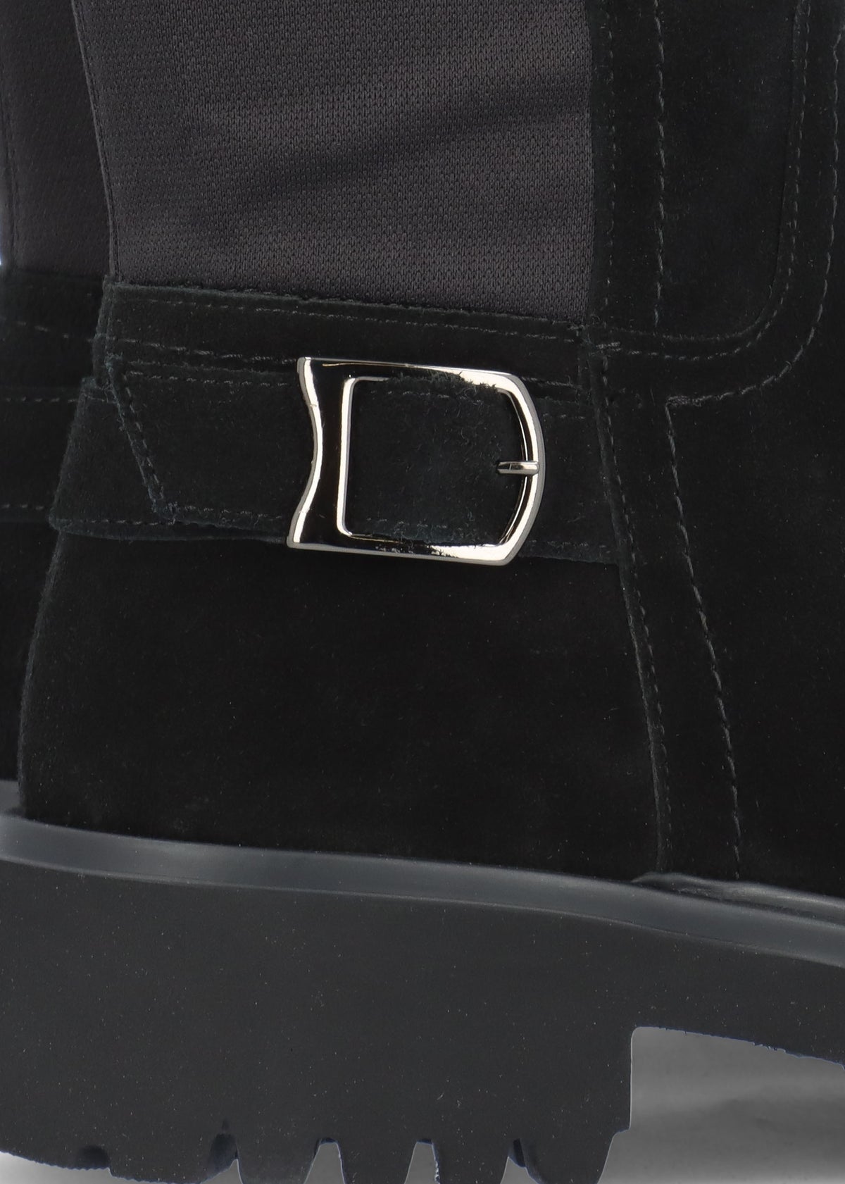 Poppy Black Suede Chunky Knee Boots