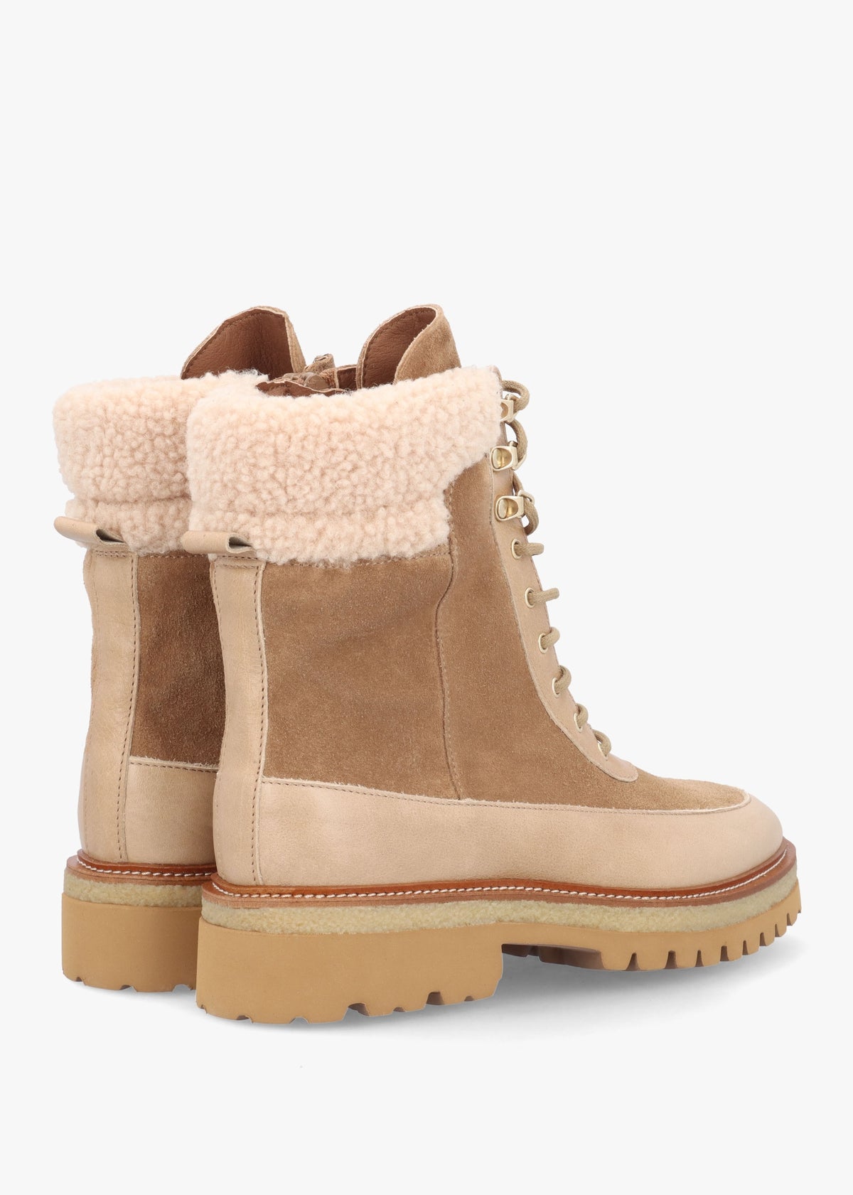 Ashearl Taupe Suede & Leather Ankle Boots