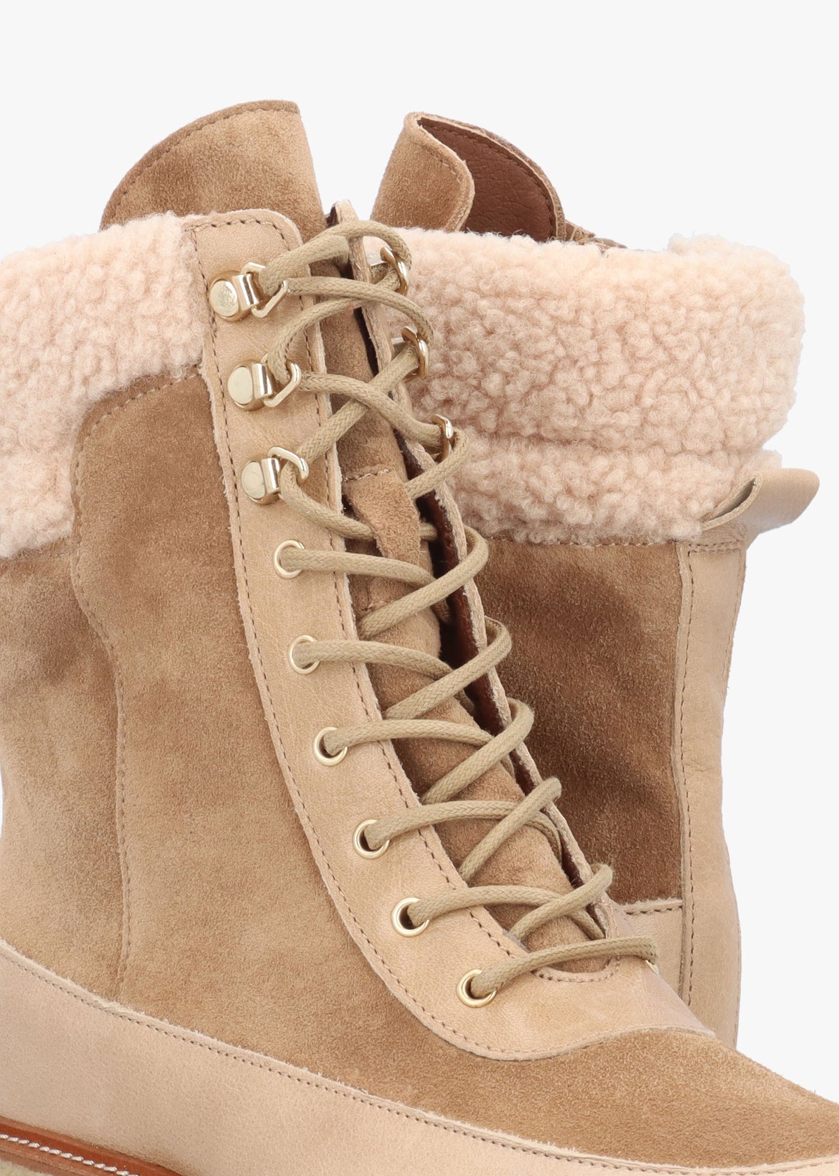 Ashearl Taupe Suede & Leather Ankle Boots