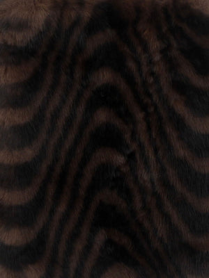 Furry Black & Brown Swirl Faux Fur Cross-Body Bag