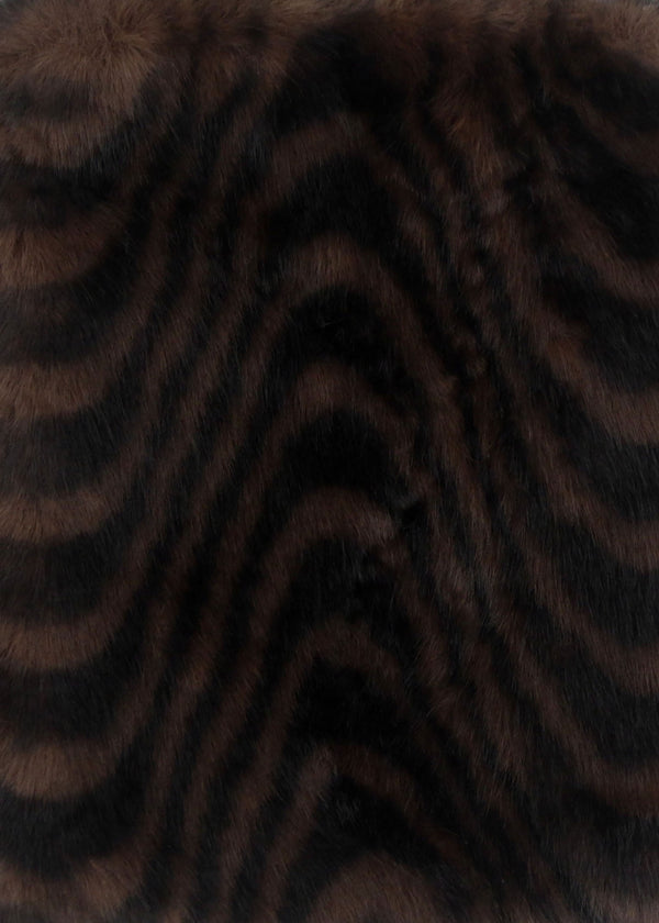 Furry Black & Brown Swirl Faux Fur Cross-Body Bag