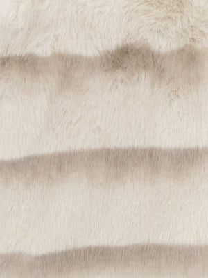 Furry Beige Shaded Stripe Faux Fur Cross-Body Bag