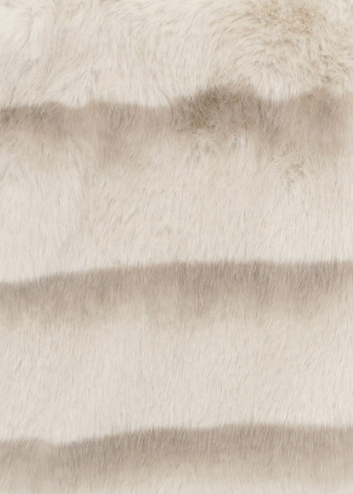 Furry Beige Shaded Stripe Faux Fur Cross-Body Bag