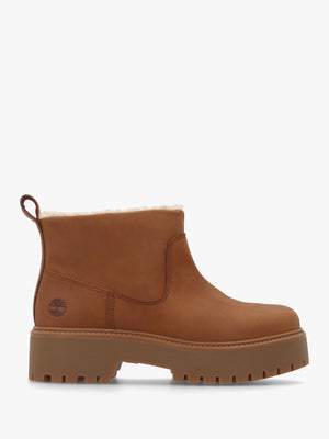 Stone Street Warm-Lined Rust Nubuck Platform Ankle Boots