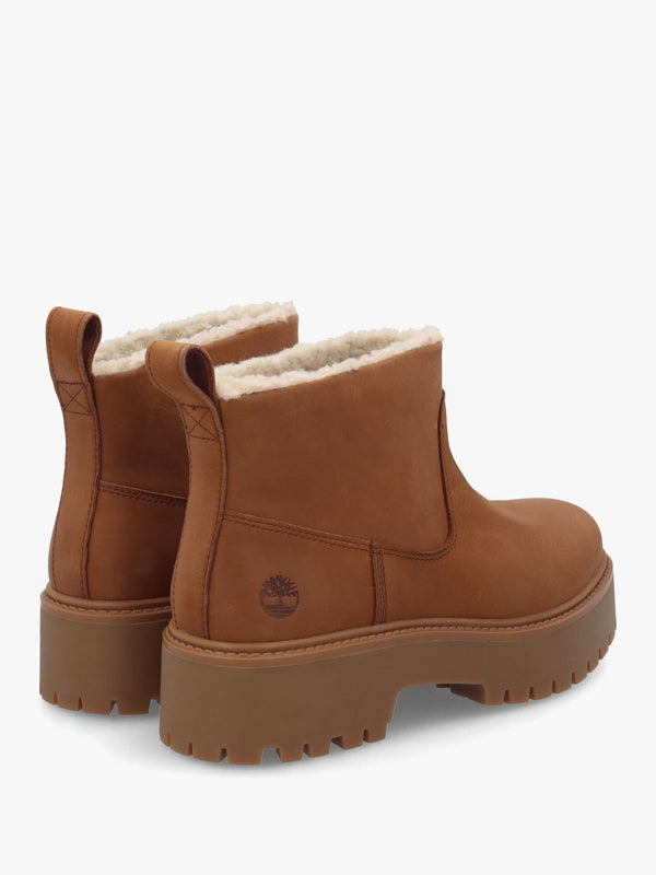 Stone Street Warm-Lined Rust Nubuck Platform Ankle Boots